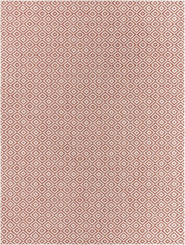 Rust Red 9' x 12' Jill Zarin Outdoor Rectangle Area Rug Weather Resistant for Patio, Deck, Terrace, Balcony, Porch Durable 100% Polypropylene Carpet for Outside for Sale at Rug Engine