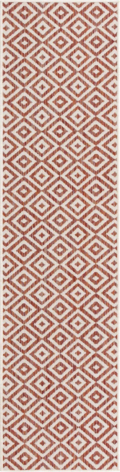 Rust Red 2' x 8' Jill Zarin Outdoor Runner Area Rug Weather Resistant for Patio, Deck, Terrace, Balcony, Porch Durable 100% Polypropylene Carpet for Outside for Sale at Rug Engine