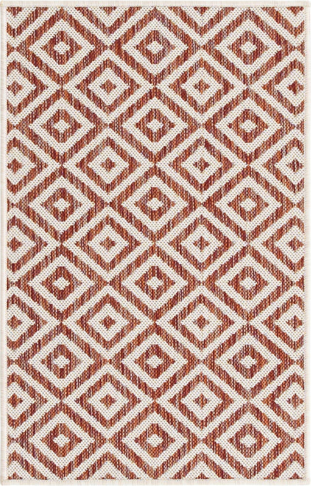 Rust Red 2' x 3' 1 Jill Zarin Outdoor Rectangle Area Rug Weather Resistant for Patio, Deck, Terrace, Balcony, Porch Durable 100% Polypropylene Carpet for Outside for Sale at Rug Engine