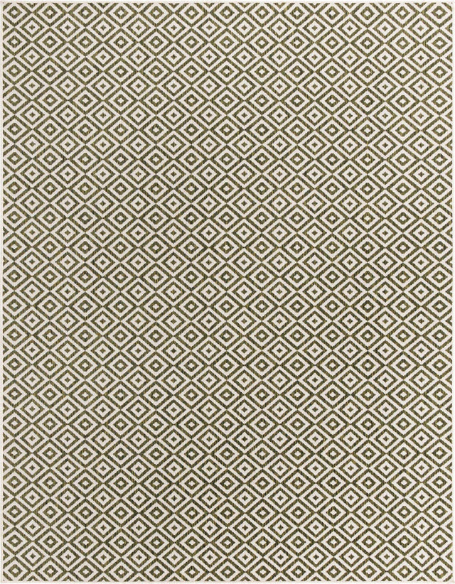 Green 7' 10 x 10' Jill Zarin Outdoor Rectangle Area Rug Weather Resistant for Patio, Deck, Terrace, Balcony, Porch Durable 100% Polypropylene Carpet for Outside for Sale at Rug Engine
