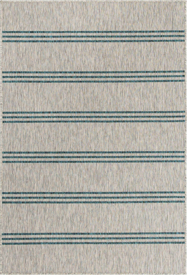 Light Gray 4' 1 x 6' 1 Jill Zarin Outdoor Rectangle Area Rug Weather Resistant for Patio, Deck, Terrace, Balcony, Porch Durable 100% Polypropylene Carpet for Outside for Sale at Rug Engine