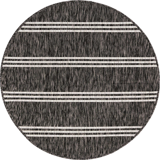 Charcoal 4' 1 x 4' 1 Jill Zarin Outdoor Round Area Rug Weather Resistant for Patio, Deck, Terrace, Balcony, Porch Durable 100% Polypropylene Carpet for Outside for Sale at Rug Engine
