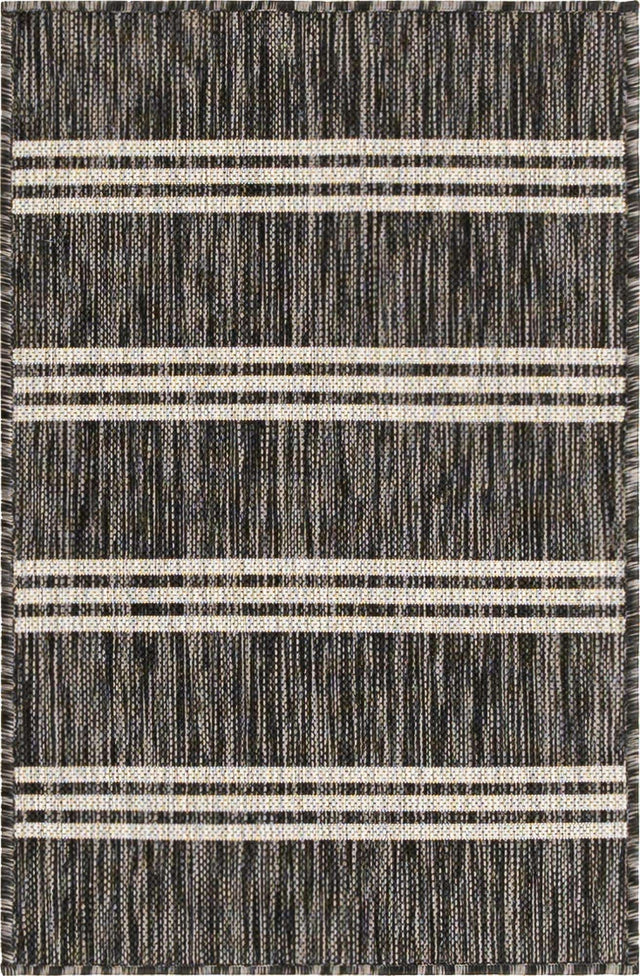Charcoal 2' x 3' 1 Jill Zarin Outdoor Rectangle Area Rug Weather Resistant for Patio, Deck, Terrace, Balcony, Porch Durable 100% Polypropylene Carpet for Outside for Sale at Rug Engine