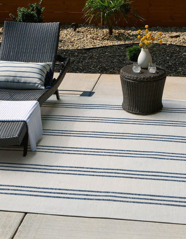 Ivory 7' 10 x 7' 10 Jill Zarin Outdoor Square Area Rug Weather Resistant for Patio, Deck, Terrace, Balcony, Porch Durable 100% Polypropylene Carpet for Outside for Sale at Rug Engine