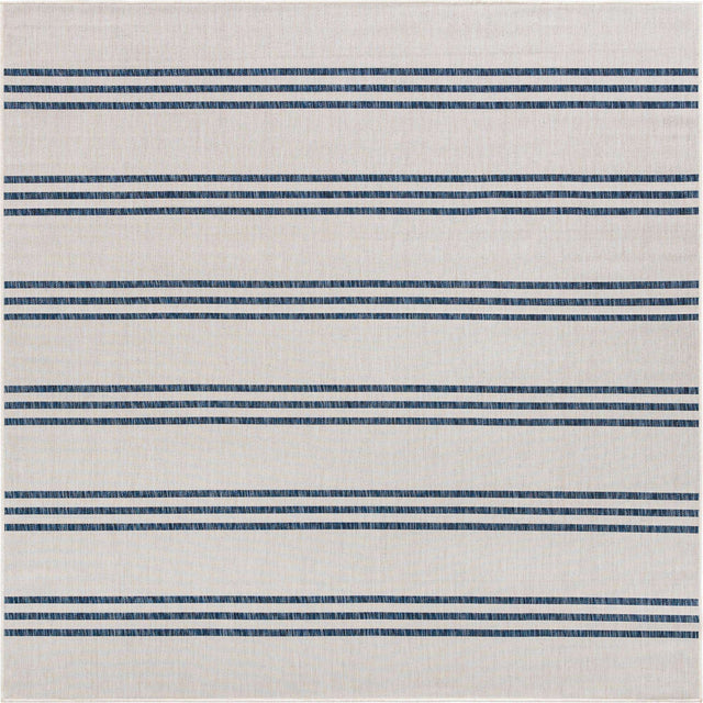 Ivory 7' 10 x 7' 10 Jill Zarin Outdoor Square Area Rug Weather Resistant for Patio, Deck, Terrace, Balcony, Porch Durable 100% Polypropylene Carpet for Outside for Sale at Rug Engine