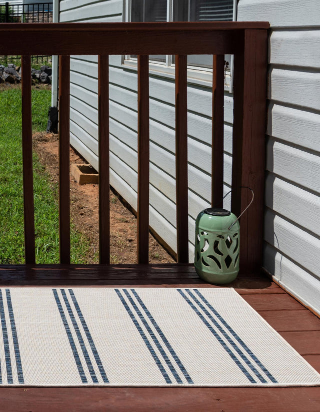 Ivory 2' x 6' 1 Jill Zarin Outdoor Runner Area Rug Weather Resistant for Patio, Deck, Terrace, Balcony, Porch Durable 100% Polypropylene Carpet for Outside for Sale at Rug Engine