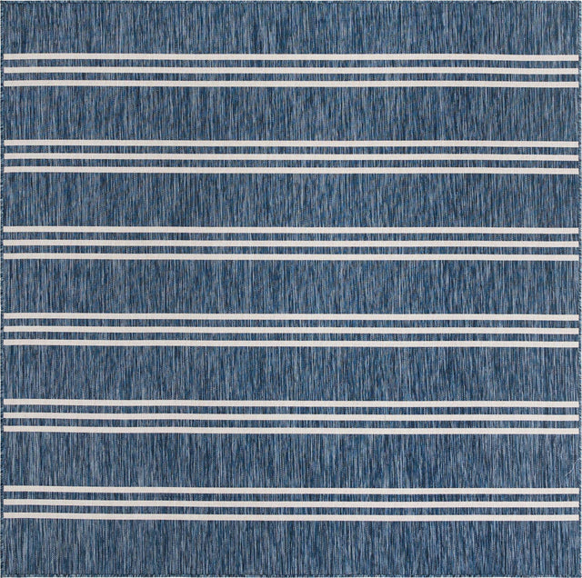 Blue 7' 10 x 7' 10 Jill Zarin Outdoor Square Area Rug Weather Resistant for Patio, Deck, Terrace, Balcony, Porch Durable 100% Polypropylene Carpet for Outside for Sale at Rug Engine