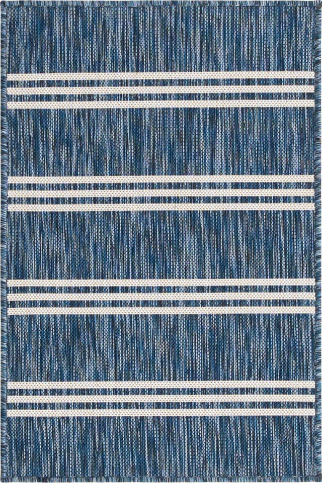 Blue 2' x 3' 1 Jill Zarin Outdoor Rectangle Area Rug Weather Resistant for Patio, Deck, Terrace, Balcony, Porch Durable 100% Polypropylene Carpet for Outside for Sale at Rug Engine