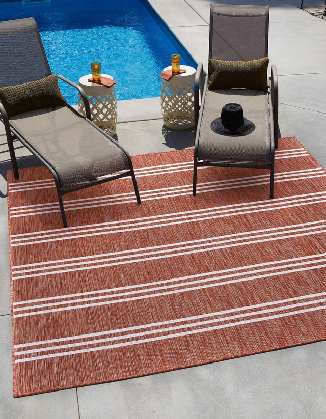 Rust Red 13' 1 x 13' 1 Jill Zarin Outdoor Square Area Rug Weather Resistant for Patio, Deck, Terrace, Balcony, Porch Durable 100% Polypropylene Carpet for Outside for Sale at Rug Engine
