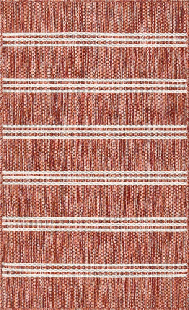 Rust Red 3' 1 x 5' 3 Jill Zarin Outdoor Rectangle Area Rug Weather Resistant for Patio, Deck, Terrace, Balcony, Porch Durable 100% Polypropylene Carpet for Outside for Sale at Rug Engine