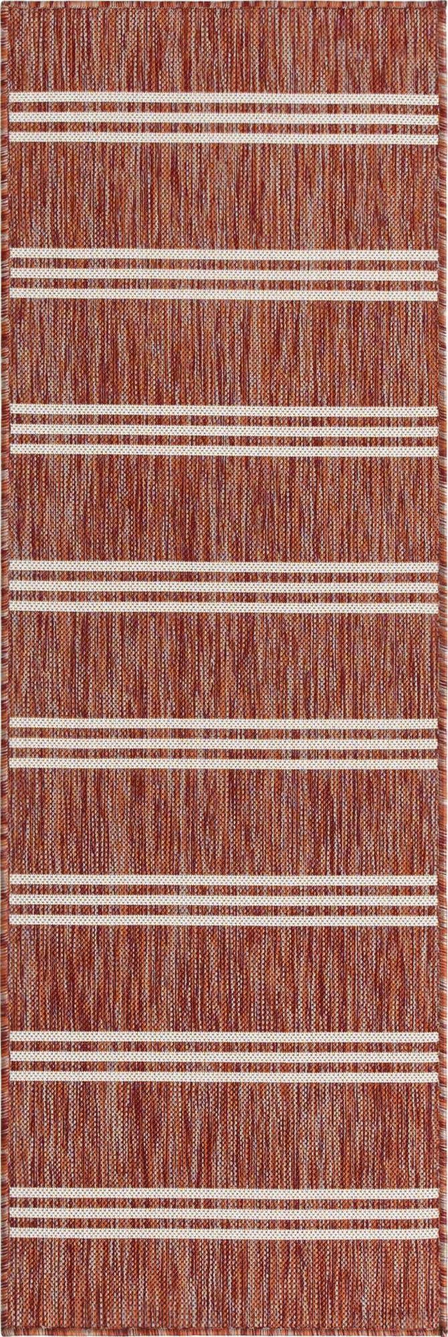 Rust Red 2' x 6' 1 Jill Zarin Outdoor Runner Area Rug Weather Resistant for Patio, Deck, Terrace, Balcony, Porch Durable 100% Polypropylene Carpet for Outside for Sale at Rug Engine