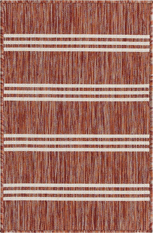 Rust Red 2' x 3' 1 Jill Zarin Outdoor Rectangle Area Rug Weather Resistant for Patio, Deck, Terrace, Balcony, Porch Durable 100% Polypropylene Carpet for Outside for Sale at Rug Engine