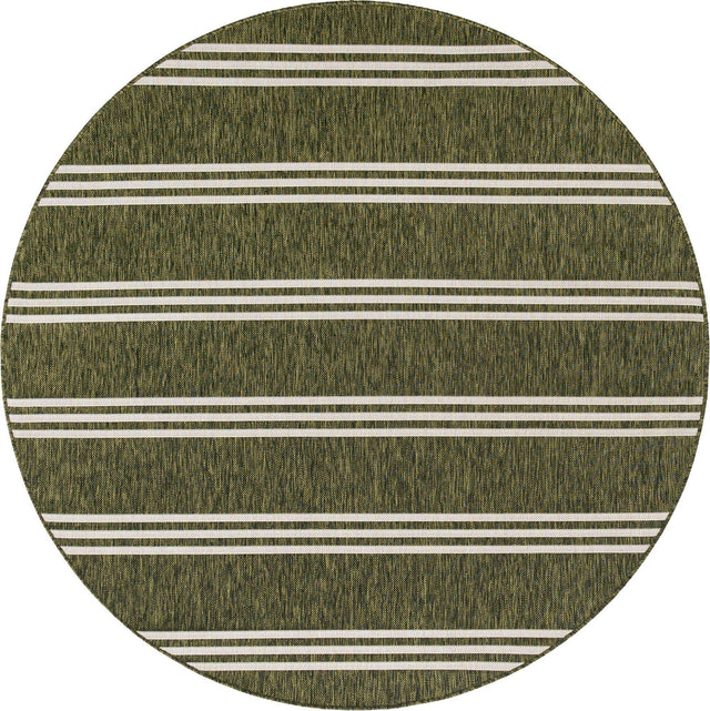 Green 6' 7 x 6' 7 Jill Zarin Outdoor Round Area Rug Weather Resistant for Patio, Deck, Terrace, Balcony, Porch Durable 100% Polypropylene Carpet for Outside for Sale at Rug Engine