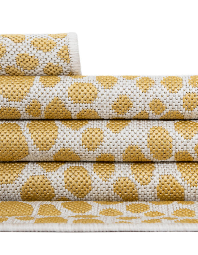 Yellow Ivory 10' 8 x 10' 8 Jill Zarin Outdoor Square Area Rug Weather Resistant for Patio, Deck, Terrace, Balcony, Porch Durable 100% Polypropylene Carpet for Outside for Sale at Rug Engine