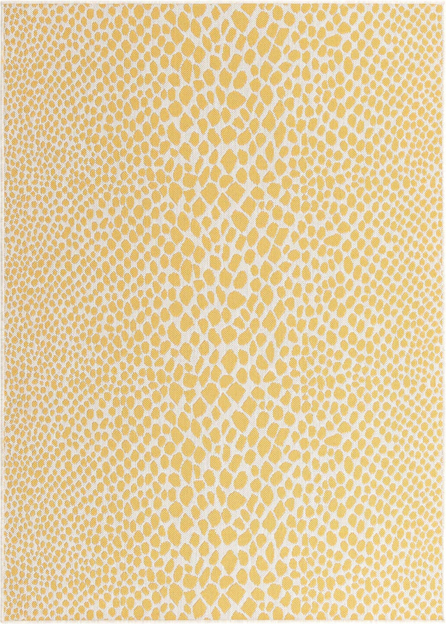 Yellow Ivory 5' 3 x 8' Jill Zarin Outdoor Rectangle Area Rug Weather Resistant for Patio, Deck, Terrace, Balcony, Porch Durable 100% Polypropylene Carpet for Outside for Sale at Rug Engine