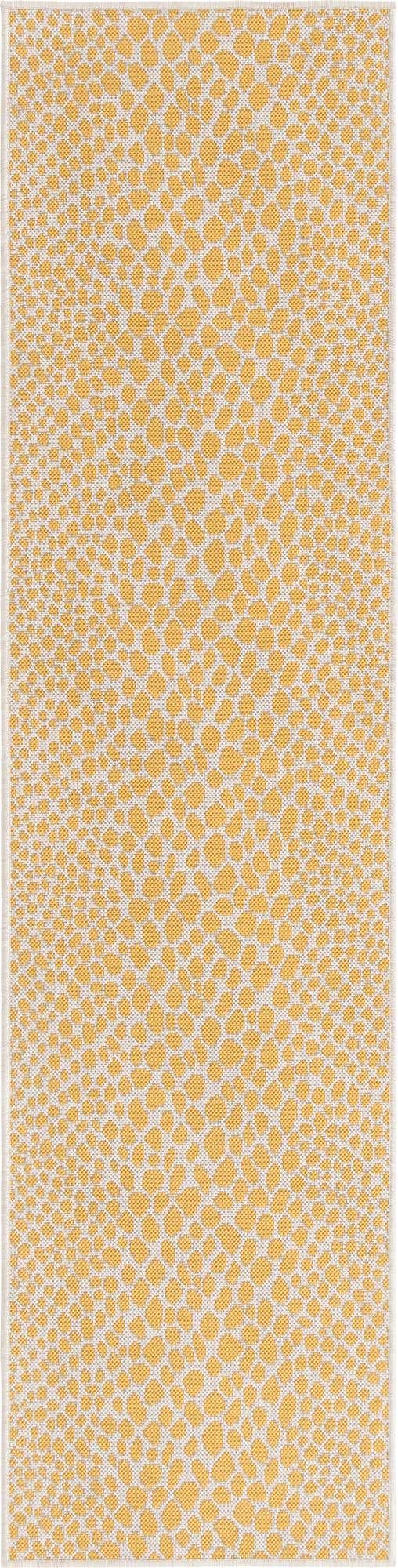Yellow Ivory 2' x 8' Jill Zarin Outdoor Runner Area Rug Weather Resistant for Patio, Deck, Terrace, Balcony, Porch Durable 100% Polypropylene Carpet for Outside for Sale at Rug Engine
