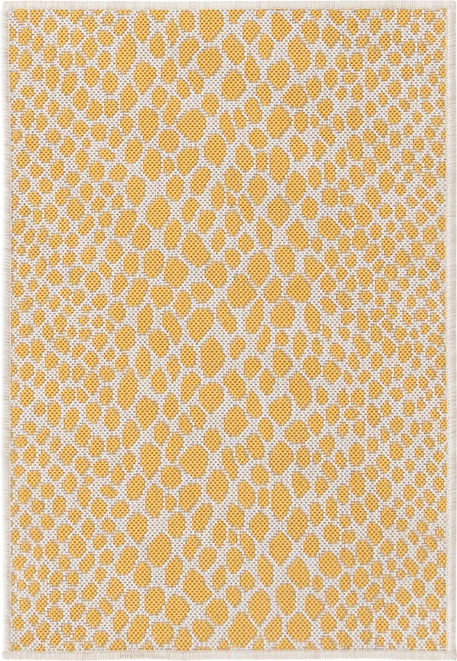 Yellow Ivory 2' x 3' 1 Jill Zarin Outdoor Rectangle Area Rug Weather Resistant for Patio, Deck, Terrace, Balcony, Porch Durable 100% Polypropylene Carpet for Outside for Sale at Rug Engine