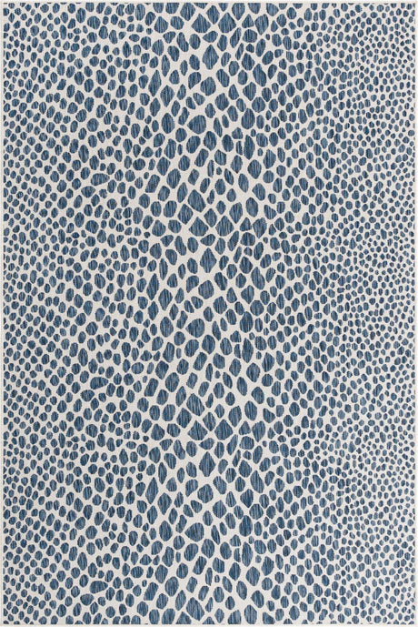 Blue 6' 1 x 9' Jill Zarin Outdoor Rectangle Area Rug Weather Resistant for Patio, Deck, Terrace, Balcony, Porch Durable 100% Polypropylene Carpet for Outside for Sale at Rug Engine