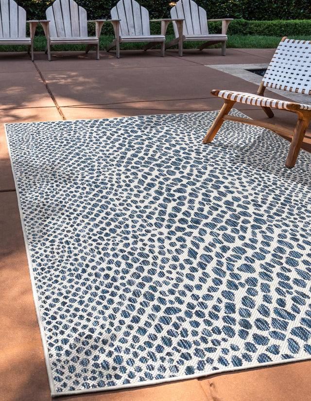 Blue 1' 4 x 1' 4 Jill Zarin Outdoor Sample Area Rug Weather Resistant for Patio, Deck, Terrace, Balcony, Porch Durable 100% Polypropylene Carpet for Outside for Sale at Rug Engine