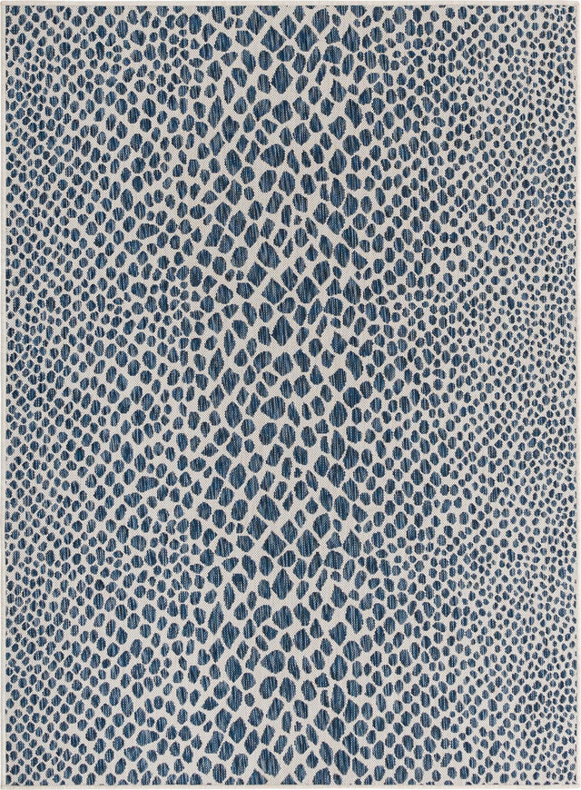 Blue 1' 4 x 1' 4 Jill Zarin Outdoor Sample Area Rug Weather Resistant for Patio, Deck, Terrace, Balcony, Porch Durable 100% Polypropylene Carpet for Outside for Sale at Rug Engine