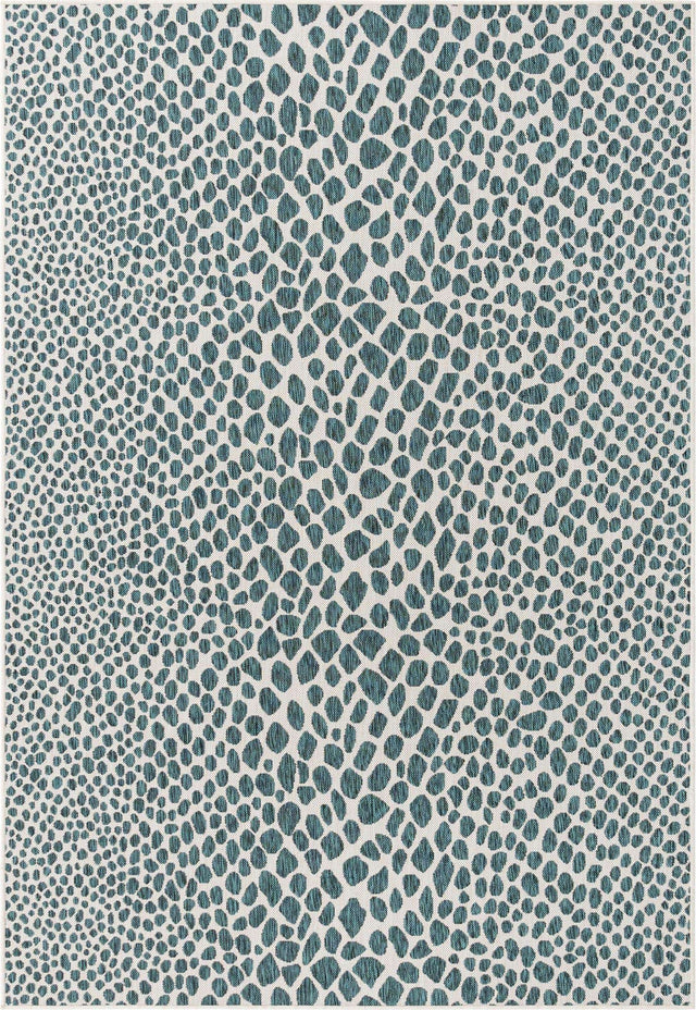 Teal 6' 1 x 9' Jill Zarin Outdoor Rectangle Area Rug Weather Resistant for Patio, Deck, Terrace, Balcony, Porch Durable 100% Polypropylene Carpet for Outside for Sale at Rug Engine