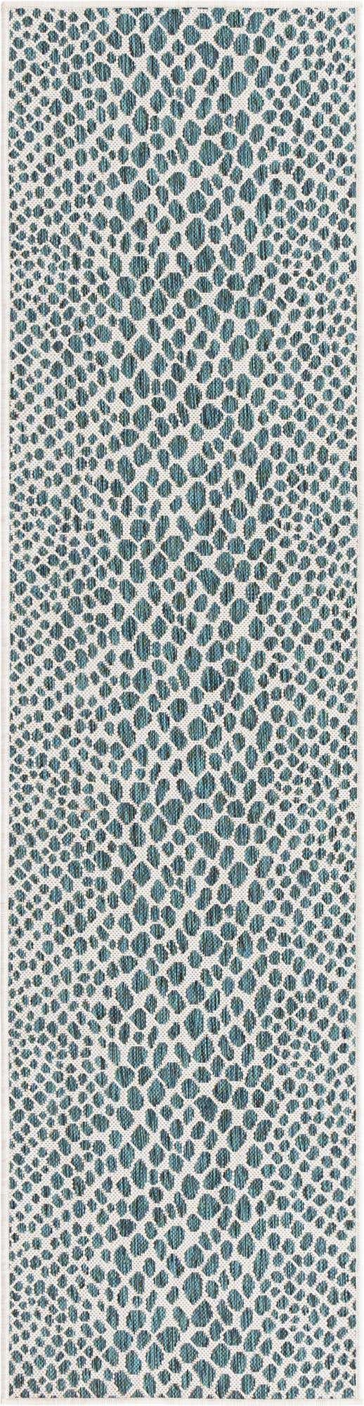 Teal 2' x 8' Jill Zarin Outdoor Runner Area Rug Weather Resistant for Patio, Deck, Terrace, Balcony, Porch Durable 100% Polypropylene Carpet for Outside for Sale at Rug Engine