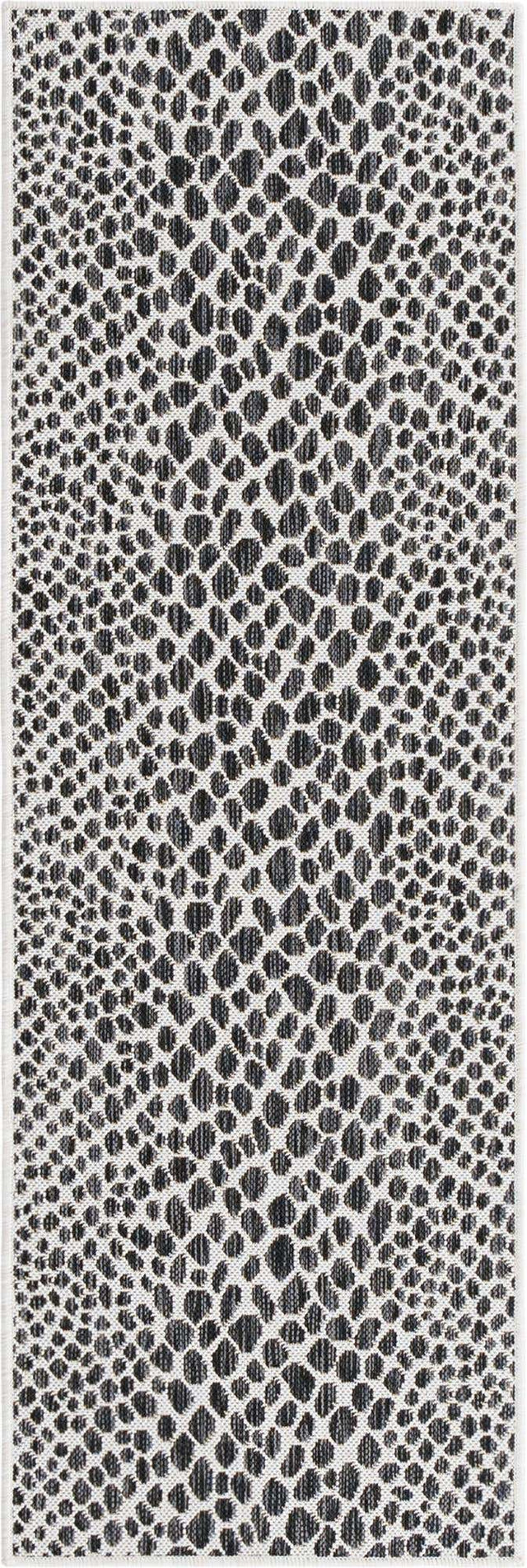 Black 2' x 6' 1 Jill Zarin Outdoor Runner Area Rug Weather Resistant for Patio, Deck, Terrace, Balcony, Porch Durable 100% Polypropylene Carpet for Outside for Sale at Rug Engine
