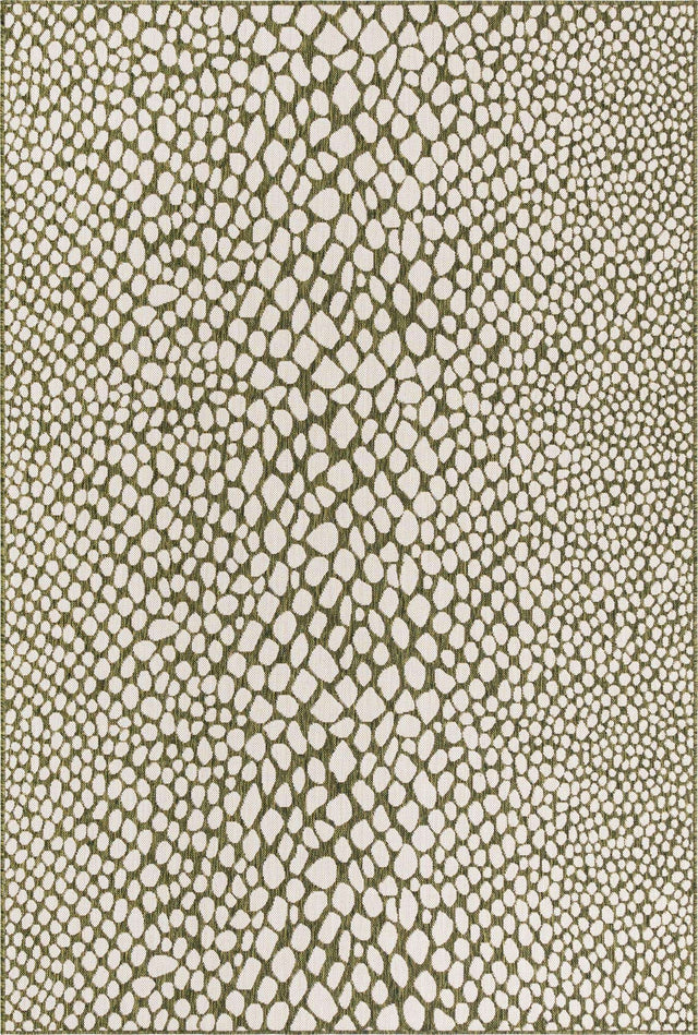 Green 6' 1 x 9' Jill Zarin Outdoor Rectangle Area Rug Weather Resistant for Patio, Deck, Terrace, Balcony, Porch Durable 100% Polypropylene Carpet for Outside for Sale at Rug Engine