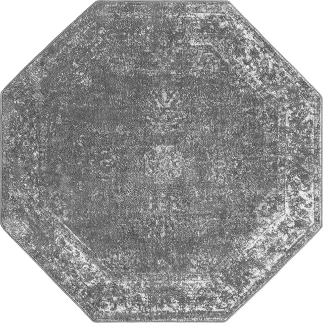 Dark Gray 5' 3 x 5' 3 Sofia Octagon Area Rug Durable Easy Clean Stain Resistant Unique Carpet for Affordable Interior Home Design for Sale at Rug Engine