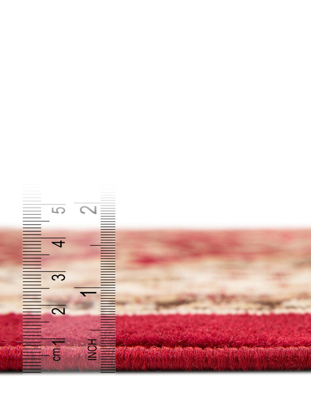 Burgundy 7' 10 x 7' 10 Sialk Hill Round Area Rug 100% Polypropylene Durable Easy Clean Classic Traditional Design Carpet for Interior Design for Sale at Rug Engine