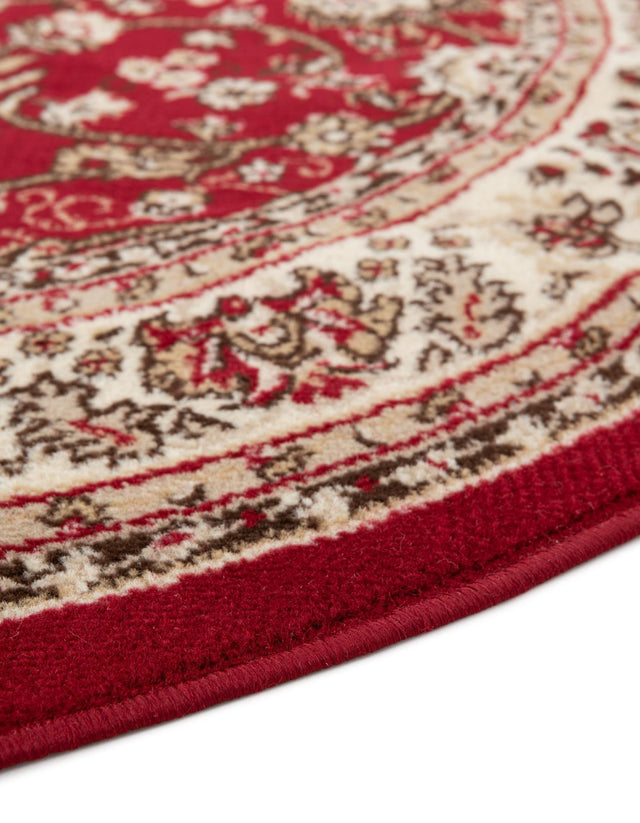 Burgundy 7' 10 x 7' 10 Sialk Hill Round Area Rug 100% Polypropylene Durable Easy Clean Classic Traditional Design Carpet for Interior Design for Sale at Rug Engine