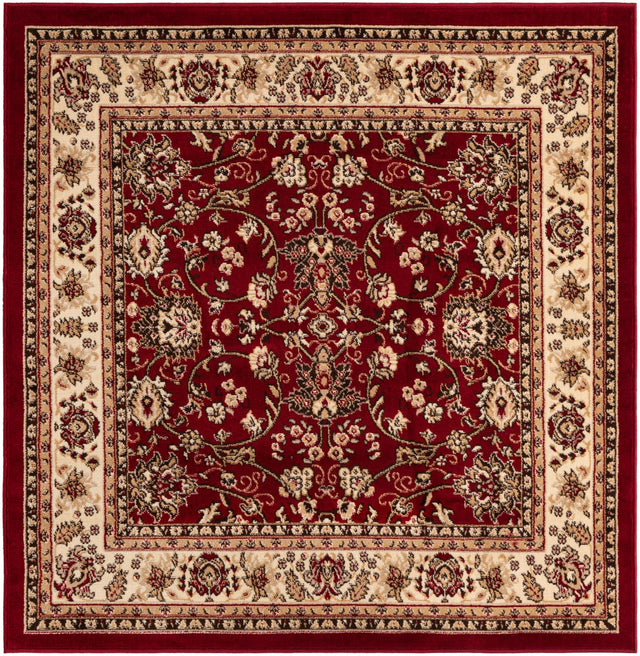 Burgundy 5' 3 x 5' 3 Sialk Hill Square Area Rug 100% Polypropylene Durable Easy Clean Classic Traditional Design Carpet for Interior Design for Sale at Rug Engine