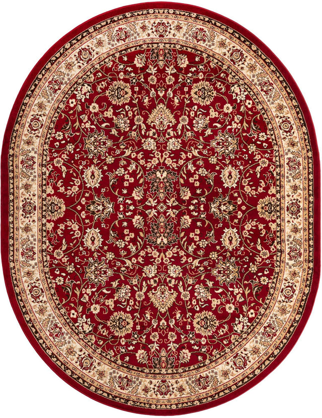 Burgundy 7' 10 x 10' Sialk Hill Oval Area Rug 100% Polypropylene Durable Easy Clean Classic Traditional Design Carpet for Interior Design for Sale at Rug Engine