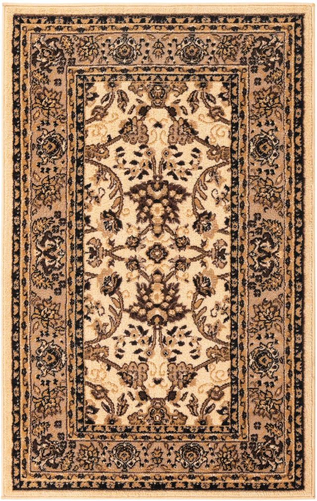 Ivory 3' 1 x 5' 3 Sialk Hill Rectangle Area Rug 100% Polypropylene Durable Easy Clean Classic Traditional Design Carpet for Interior Design for Sale at Rug Engine