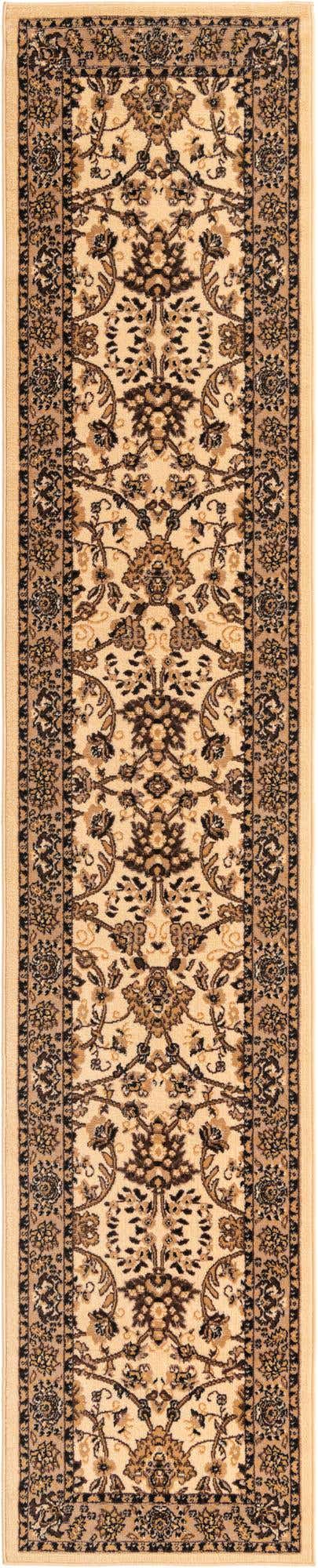 Ivory 2' 7 x 13' 1 Sialk Hill Runner Area Rug 100% Polypropylene Durable Easy Clean Classic Traditional Design Carpet for Interior Design for Sale at Rug Engine