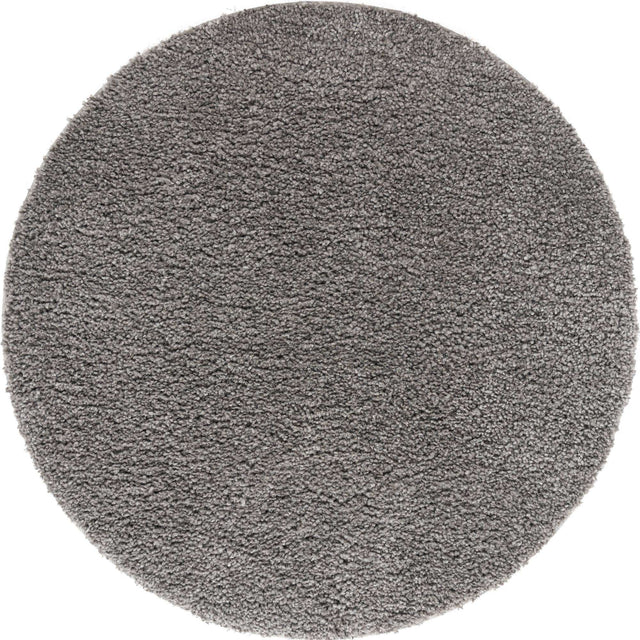 Gray 3' 3 x 3' 3 Solo Round Area Rug Thick Soft Touch Fluffy & Plush Shaggy Pile