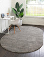 Gray 5' x 8' Solo Oval Area Rug Thick Soft Touch Fluffy & Plush Shaggy Pile