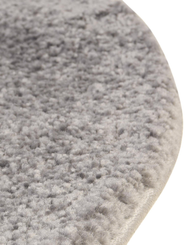 Gray 3' 3 x 5' 3 Solo Oval Area Rug Thick Soft Touch Fluffy & Plush Shaggy Pile