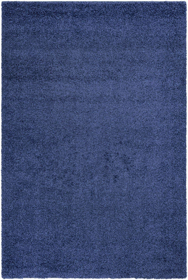 Navy Blue 6' 1 x 9' Solo Rectangle Area Rug Thick Soft Touch Fluffy & Plush Shaggy Pile