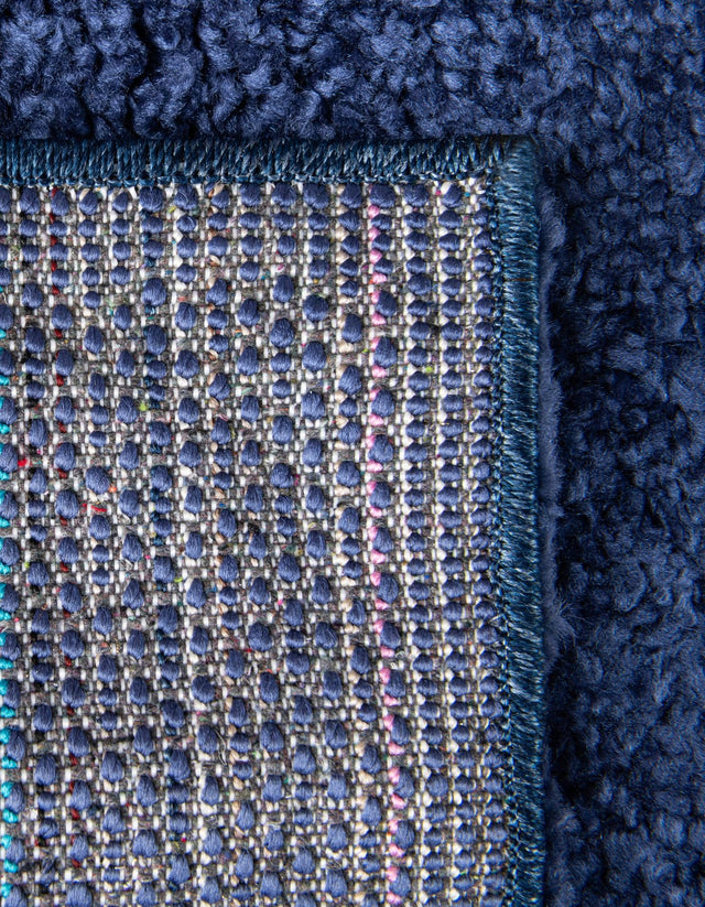 Navy Blue 5' 3 x 5' 3 Solo Square Area Rug Thick Soft Touch Fluffy & Plush Shaggy Pile Durable Minimalist Carpet for Classic Interior Design for Sale at Rug Engine