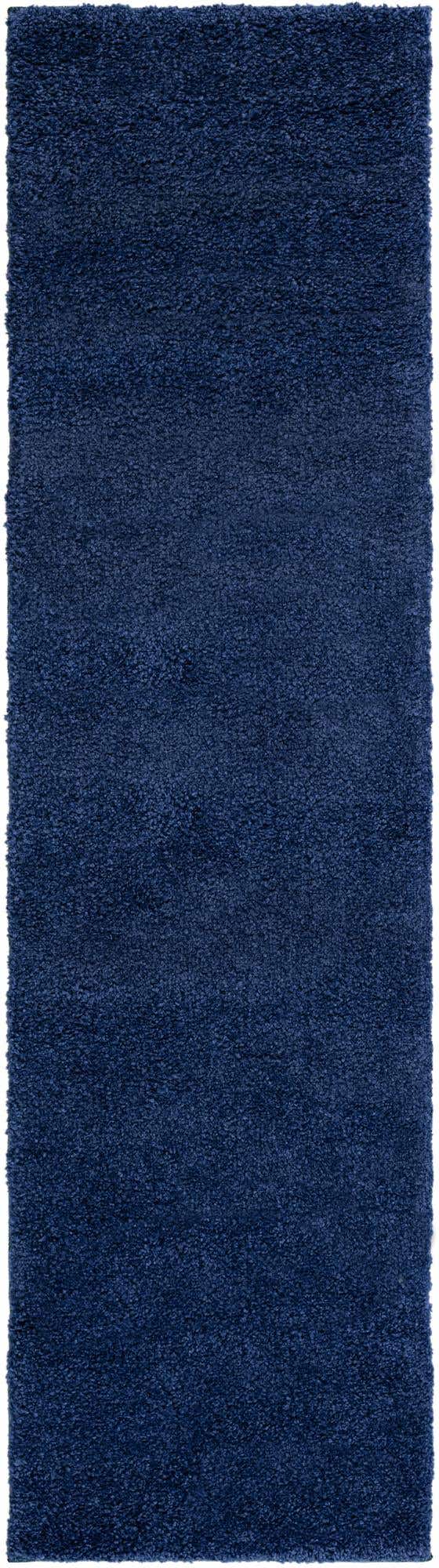 Navy Blue 2' 2 x 8' Solo Runner Area Rug Thick Soft Touch Fluffy & Plush Shaggy Pile Durable Minimalist Carpet for Classic Interior Design for Sale at Rug Engine