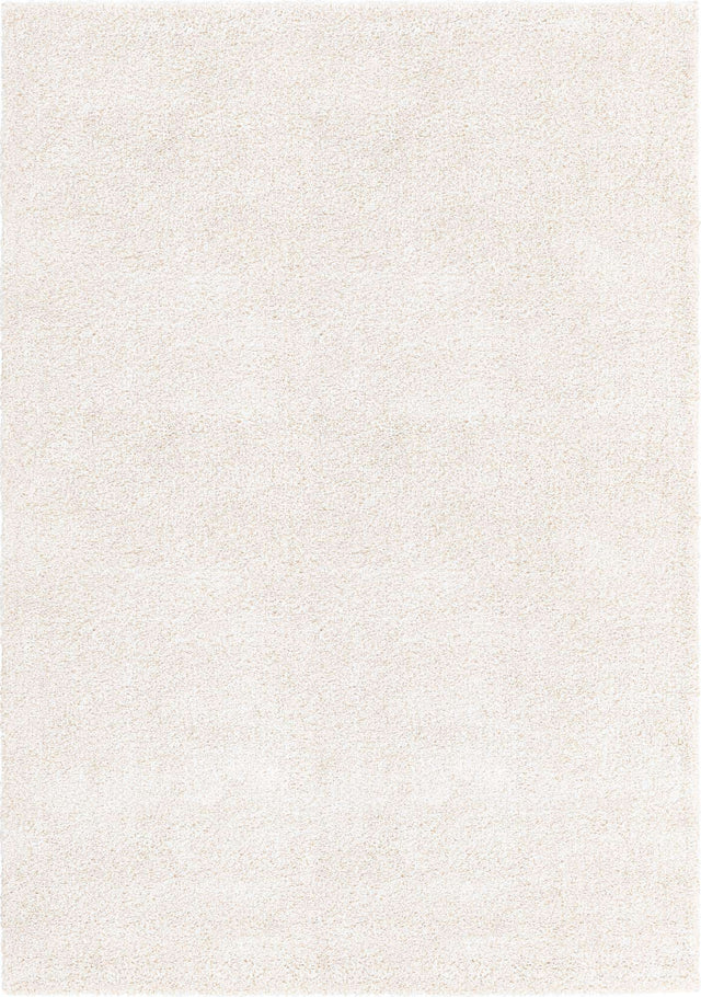 Ivory 7' 1 x 10' Solo Rectangle Area Rug Thick Soft Touch Fluffy & Plush Shaggy Pile