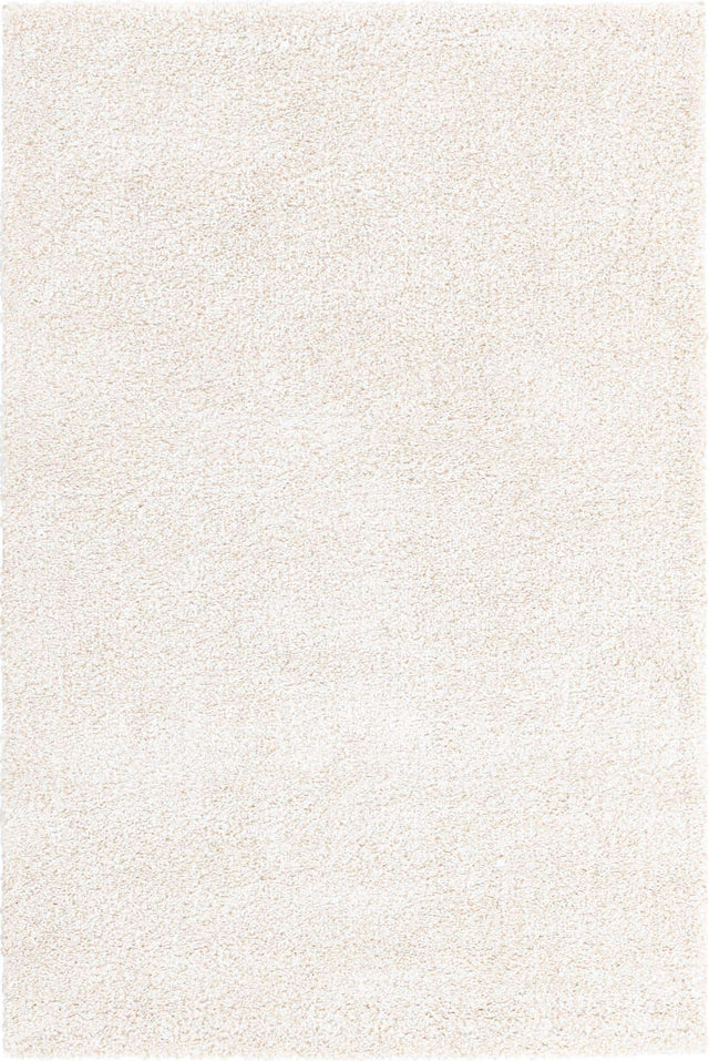 Ivory 6' 1 x 9' Solo Rectangle Area Rug Thick Soft Touch Fluffy & Plush Shaggy Pile Durable Minimalist Carpet for Classic Interior Design for Sale at Rug Engine