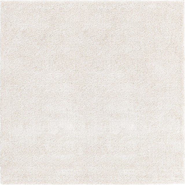 Ivory 7' 10 x 7' 10 Solo Square Area Rug Thick Soft Touch Fluffy & Plush Shaggy Pile Durable Minimalist Carpet for Classic Interior Design for Sale at Rug Engine