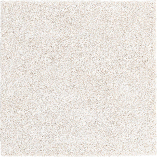 Ivory 4' x 4' Solo Square Area Rug Thick Soft Touch Fluffy & Plush Shaggy Pile