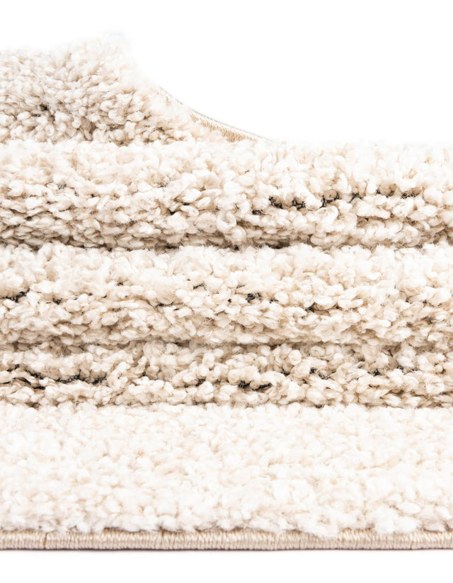Ivory 3' 3 x 5' 3 Solo Oval Area Rug Thick Soft Touch Fluffy & Plush Shaggy Pile Durable Minimalist Carpet for Classic Interior Design for Sale at Rug Engine