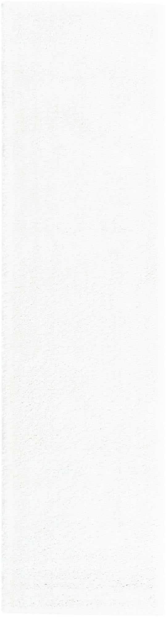 Snow White 2' 2 x 8' Solo Runner Area Rug Thick Soft Touch Fluffy & Plush Shaggy Pile Durable Minimalist Carpet for Classic Interior Design for Sale at Rug Engine