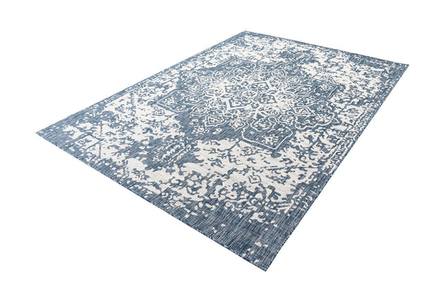 Blue 7' 1 x 10' Jill Zarin Outdoor Rectangle Area Rug Weather Resistant for Patio, Deck, Terrace, Balcony, Porch Durable 100% Polypropylene Carpet for Outside for Sale at Rug Engine