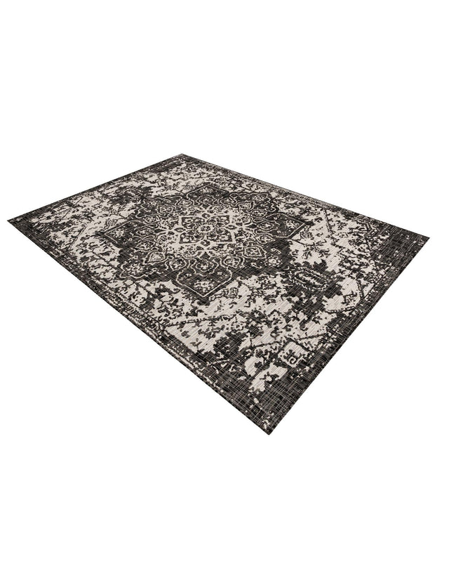 Charcoal Gray 7' 1 x 10' Jill Zarin Outdoor Rectangle Area Rug Weather Resistant for Patio, Deck, Terrace, Balcony, Porch Durable 100% Polypropylene Carpet for Outside for Sale at Rug Engine