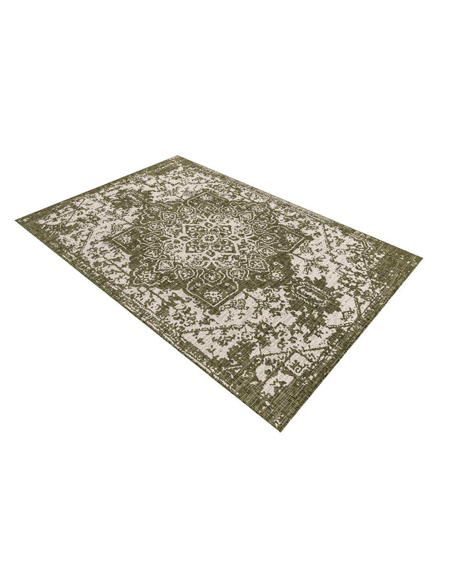 Green 7' 1 x 10' Jill Zarin Outdoor Rectangle Area Rug Weather Resistant for Patio, Deck, Terrace, Balcony, Porch Durable 100% Polypropylene Carpet for Outside for Sale at Rug Engine